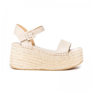 Beige Bernardo Mallorca Espadrille Women Platform Sandals | MNL4168JW