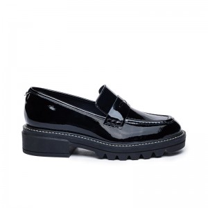 Black Bernardo Chandler Lug-Sole Women Loafers | DFC1621CE