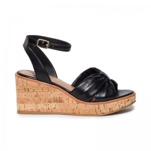 Black Bernardo Kearny Women Wedge Sandals | JCJ618PP