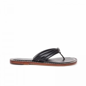 Black Bernardo Miami Thong Women Slide Sandals | YJU6556YM