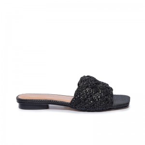 Black Bernardo Pixie Women Flat Sandals | ETS9537TU