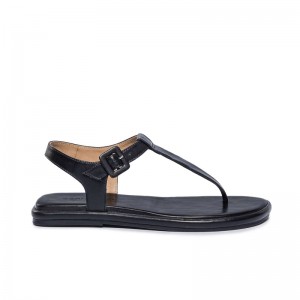 Black Bernardo Tucson T-Strap Women Flat Sandals | LRB6821IL