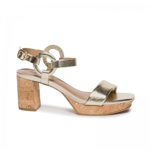 Gold Bernardo Candace Women Platform Sandals | FSD648GP