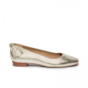 Gold Bernardo Eloisa Bow Women Ballet Flats | FRN2060VX