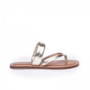 Gold Bernardo Leia Thong Women Flat Sandals | AWN294AW