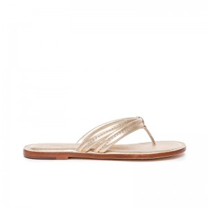 Gold Bernardo Miami Thong Women Slide Sandals | CKH4661LE