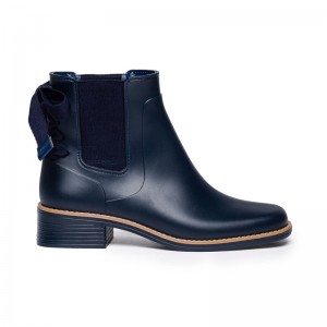 Navy Bernardo Briton Slip On Rain Women Chelsea Boots | PGU2165LX