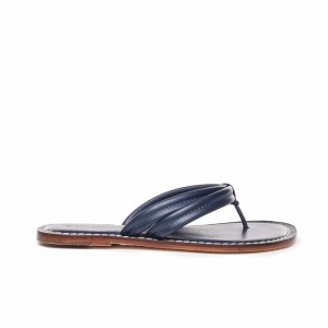 Navy Bernardo Miami Thong Women Slide Sandals | QBZ8040ZI