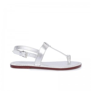 Silver Bernardo Maverick 2 Toe Ring Women Flat Sandals | TKN3062RA