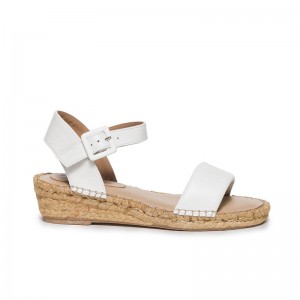 White Bernardo Madrid Espadrille Women Wedge Sandals | EJV5754JG