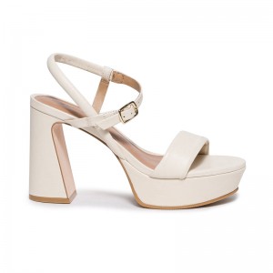 White Bernardo Ventura Women Platform Sandals | RFU7852QF