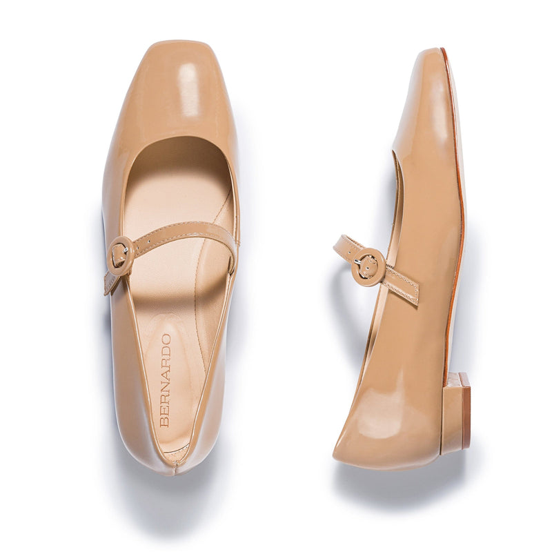 Beige Bernardo Gabriela Mary Jane Women Ballet Flats | PMV3069IU