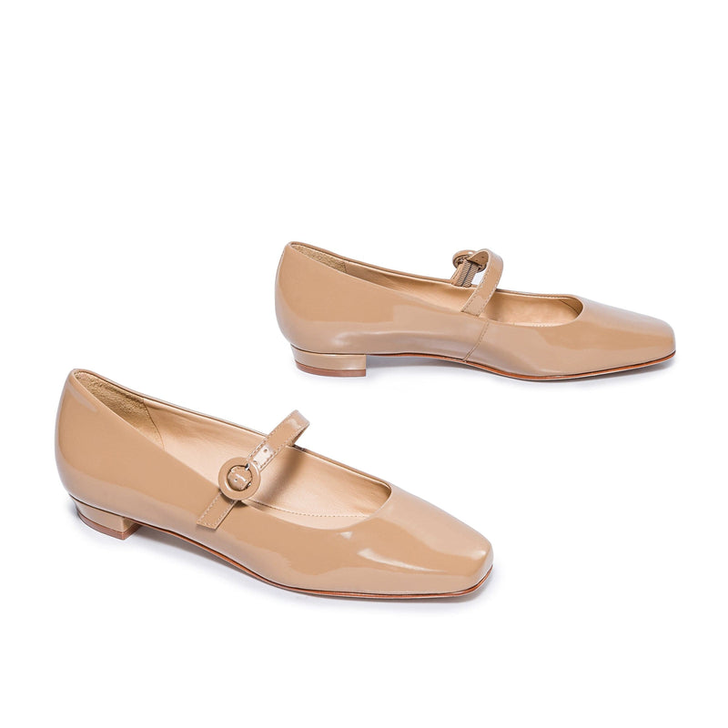 Beige Bernardo Gabriela Mary Jane Women Ballet Flats | PMV3069IU