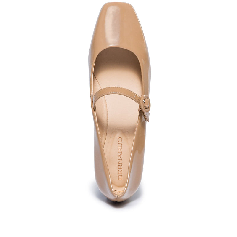 Beige Bernardo Gabriela Mary Jane Women Ballet Flats | PMV3069IU