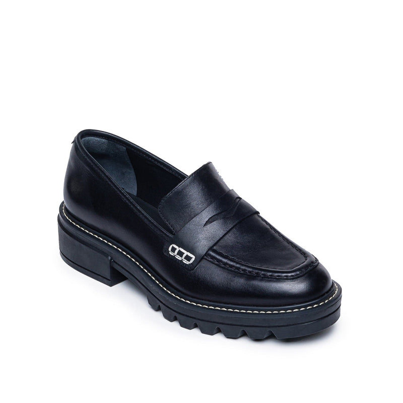 Black Bernardo Chandler Lug-Sole Women Loafers | ETE543IP