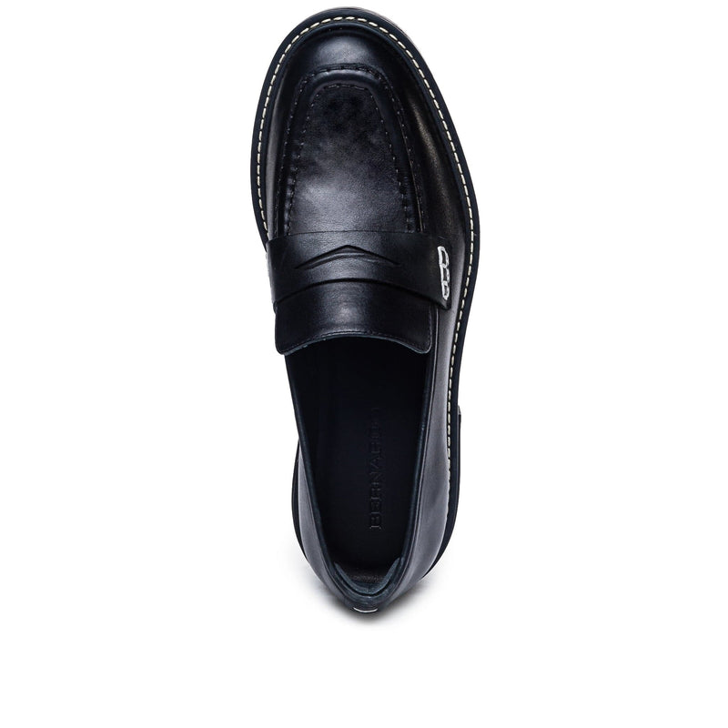 Black Bernardo Chandler Lug-Sole Women Loafers | ETE543IP