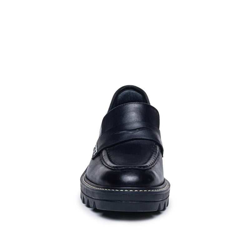 Black Bernardo Chandler Lug-Sole Women Loafers | ETE543IP