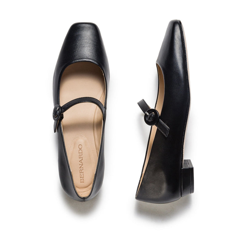 Black Bernardo Gabriela Mary Jane Women Ballet Flats | XON987MT