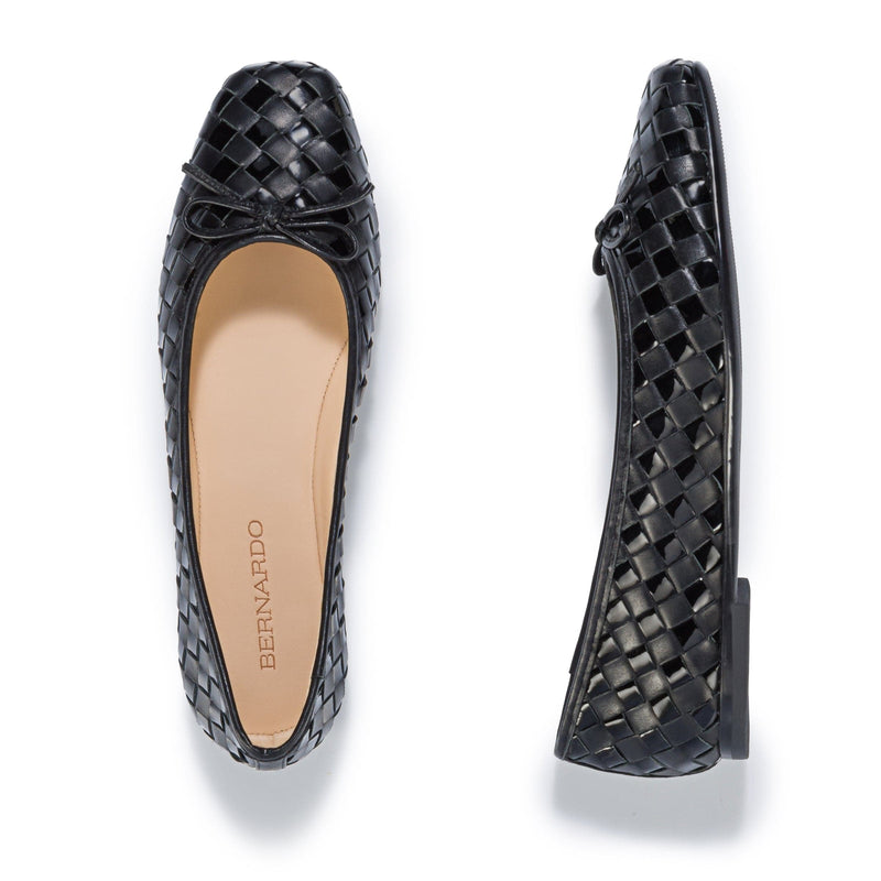 Black Bernardo Gwynn Woven Women Ballet Flats | PVE7168LM