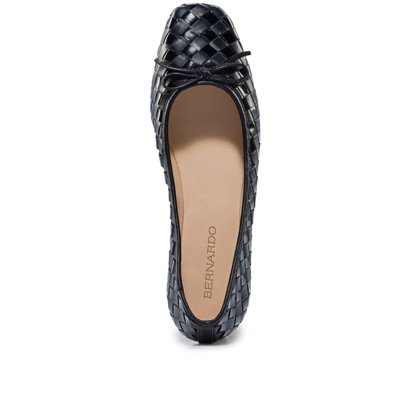 Black Bernardo Gwynn Woven Women Ballet Flats | PVE7168LM