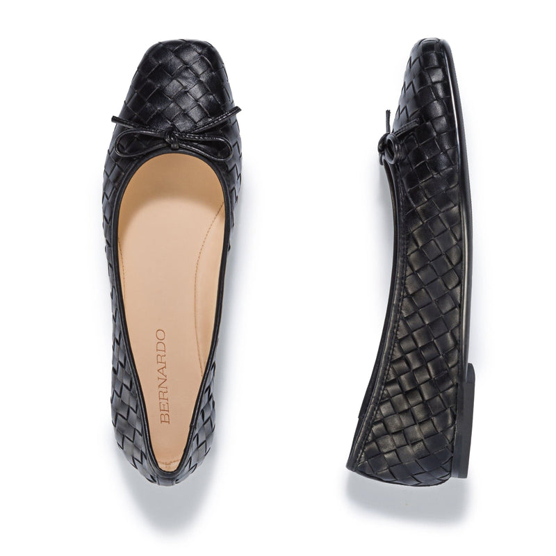 Black Bernardo Gwynn Woven Women Ballet Flats | EDR39100UO