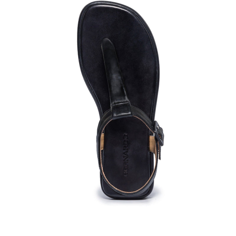 Black Bernardo Tucson T-Strap Women Flat Sandals | LRB6821IL