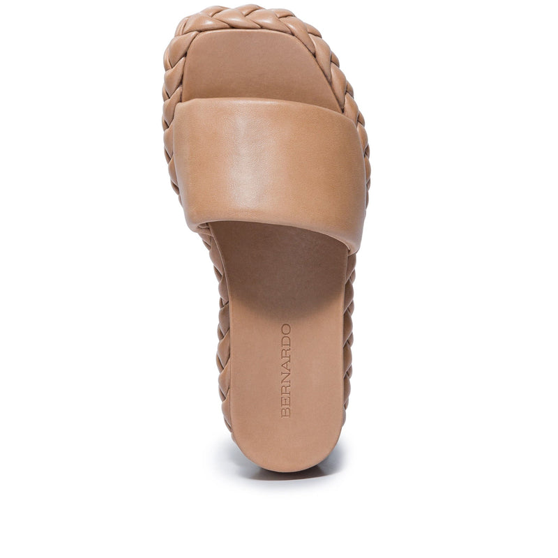 Brown Bernardo Charleston Braided Women Slide Sandals | BAI9569QP