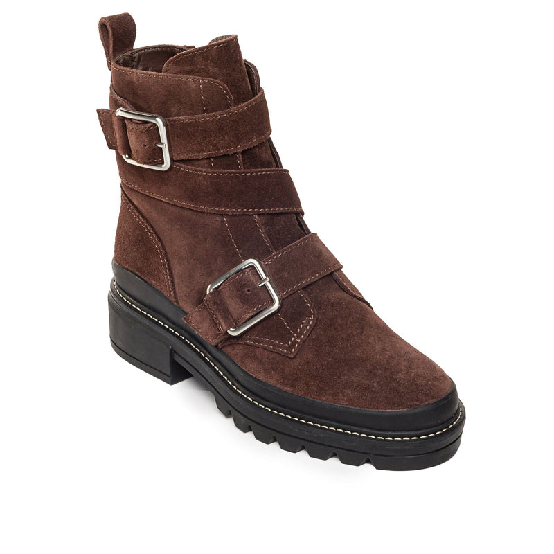 Chocolate Bernardo Durban Moto Women Ankle Boots | NQX3945CI