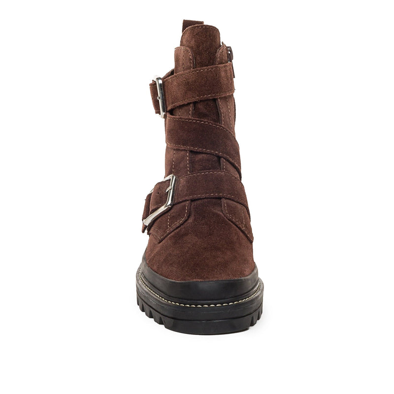 Chocolate Bernardo Durban Moto Women Ankle Boots | NQX3945CI