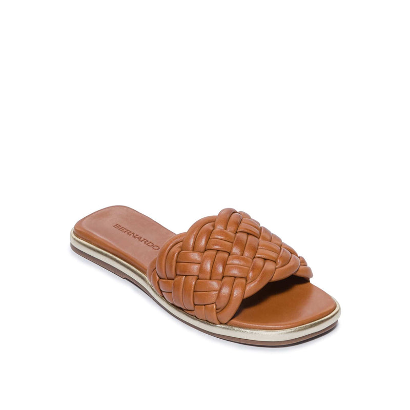 Dark Brown Bernardo Troy Woven Women Slide Sandals | KVK9710DW