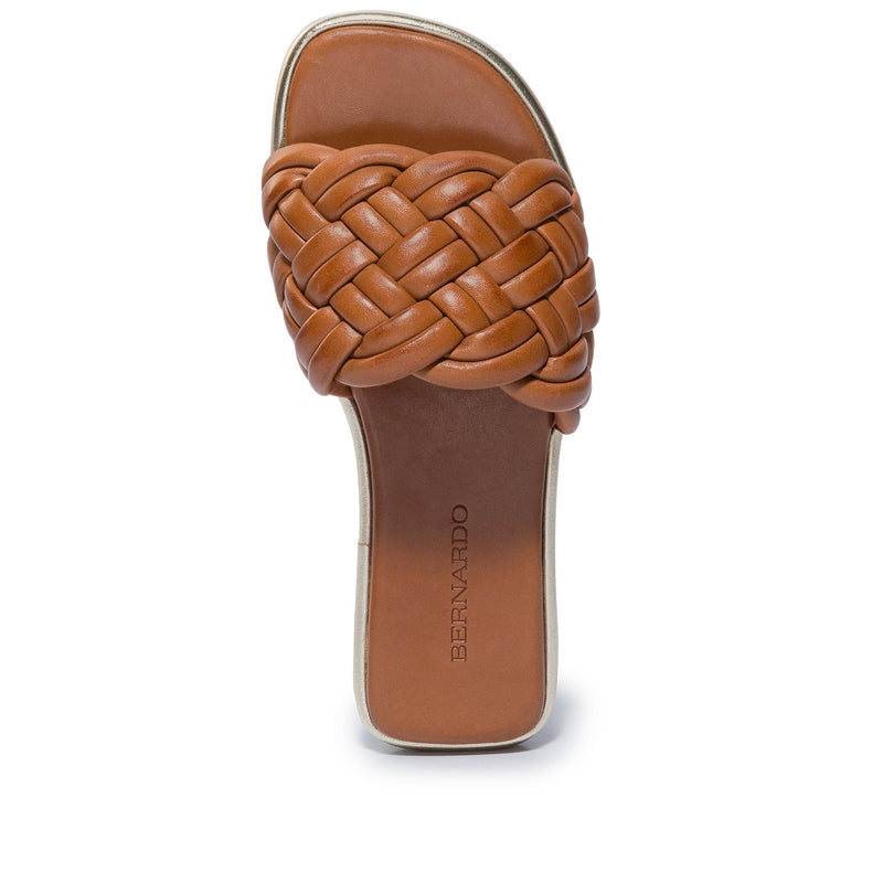 Dark Brown Bernardo Troy Woven Women Slide Sandals | KVK9710DW