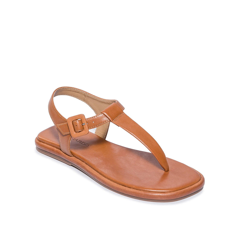 Dark Brown Bernardo Tucson T-Strap Women Flat Sandals | KBM9965SW