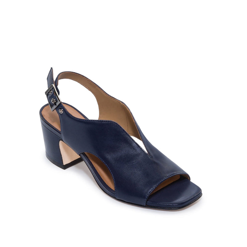 Dark Navy Bernardo Bedford Mid Women Heels Sandals | KMR3820LJ