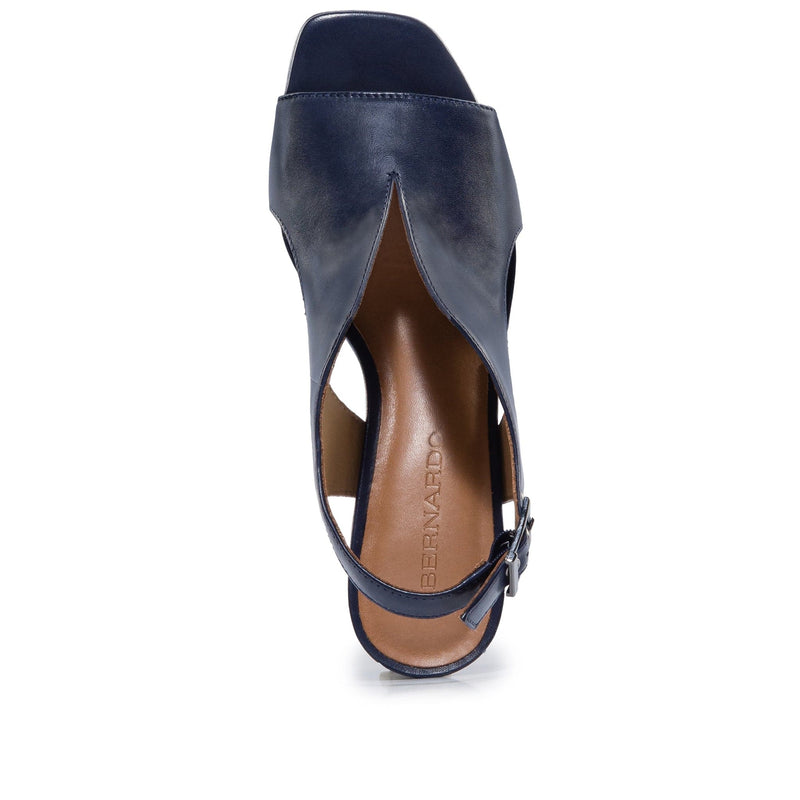 Dark Navy Bernardo Bedford Mid Women Heels Sandals | KMR3820LJ