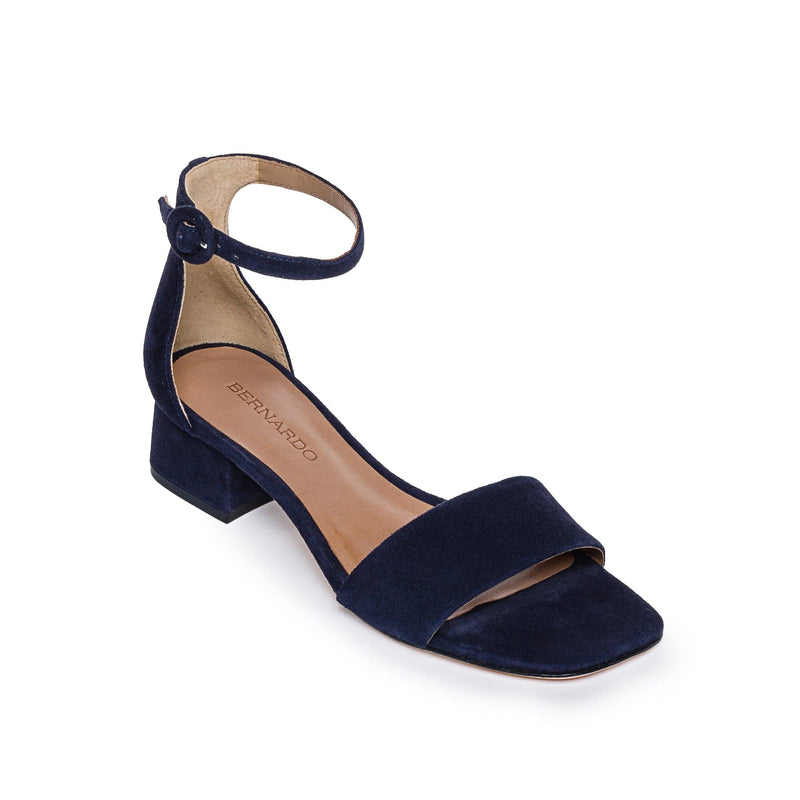 Dark Navy Bernardo Jalena Low Women Heels Sandals | JPV3957QB