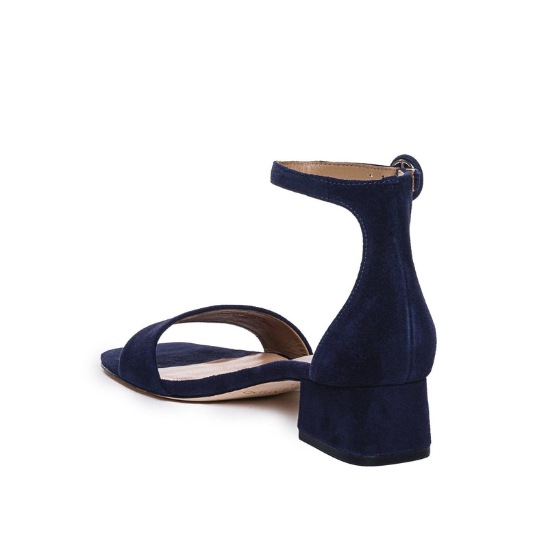 Dark Navy Bernardo Jalena Low Women Heels Sandals | JPV3957QB