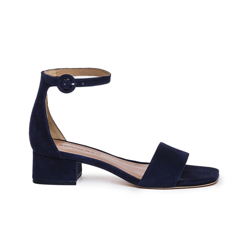 Dark Navy Bernardo Jalena Low Women Heels Sandals | JPV3957QB