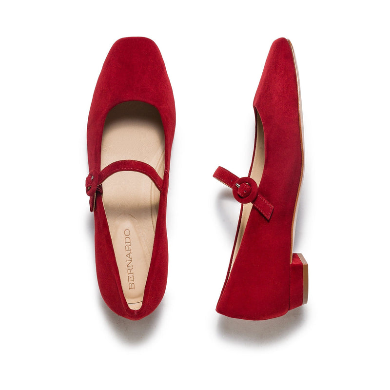 Dark Red Bernardo Gabriela Mary Jane Women Ballet Flats | ACK567XQ