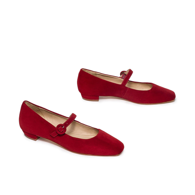 Dark Red Bernardo Gabriela Mary Jane Women Ballet Flats | ACK567XQ