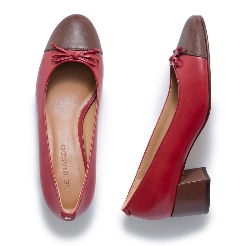 Dark Red Chocolate Bernardo Marisol Ballerina Women Pumps | SLA3087NY