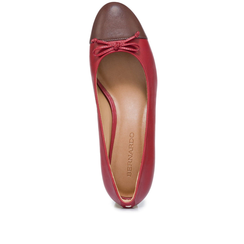 Dark Red Chocolate Bernardo Marisol Ballerina Women Pumps | SLA3087NY