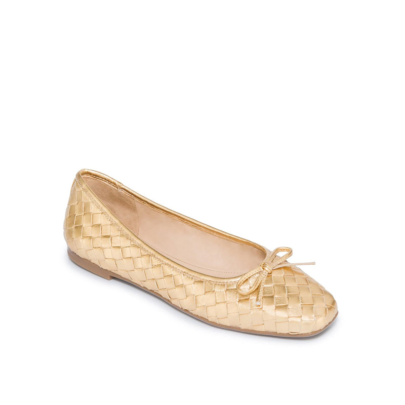 Gold Bernardo Gwynn Woven Women Ballet Flats | ZSB2944QS