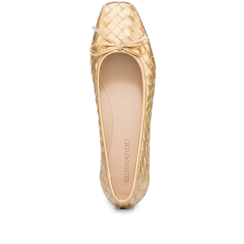 Gold Bernardo Gwynn Woven Women Ballet Flats | ZSB2944QS