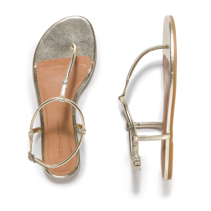 Gold Bernardo Haven Thong Women Flat Sandals | NXM7695TX