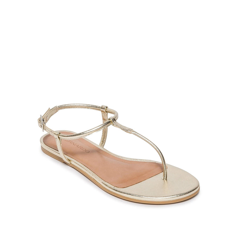 Gold Bernardo Haven Thong Women Flat Sandals | NXM7695TX