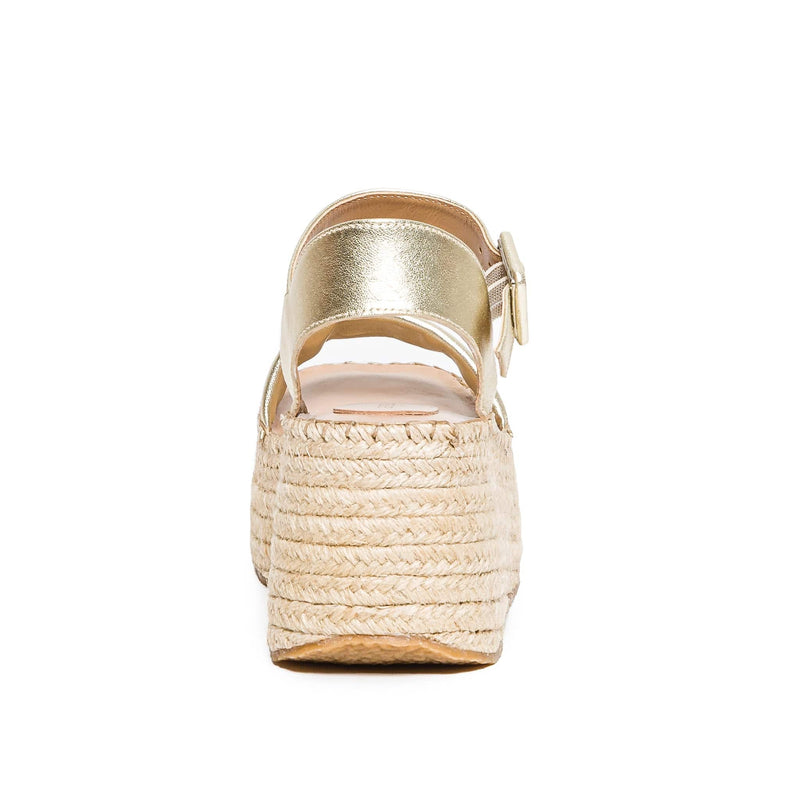 Gold Bernardo Mallorca Espadrille Women Platform Sandals | FEM1448FT