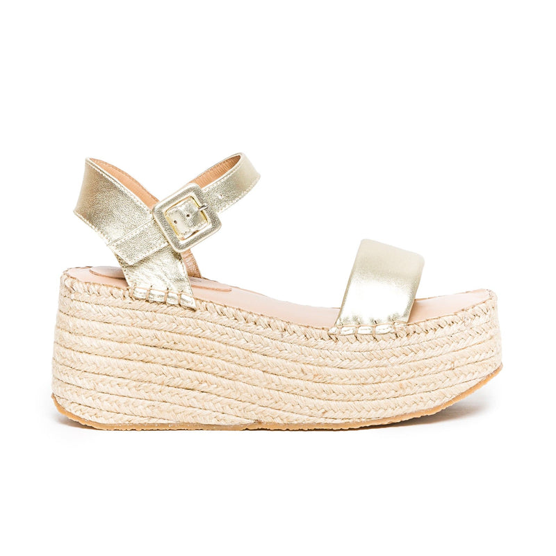 Gold Bernardo Mallorca Espadrille Women Platform Sandals | FEM1448FT