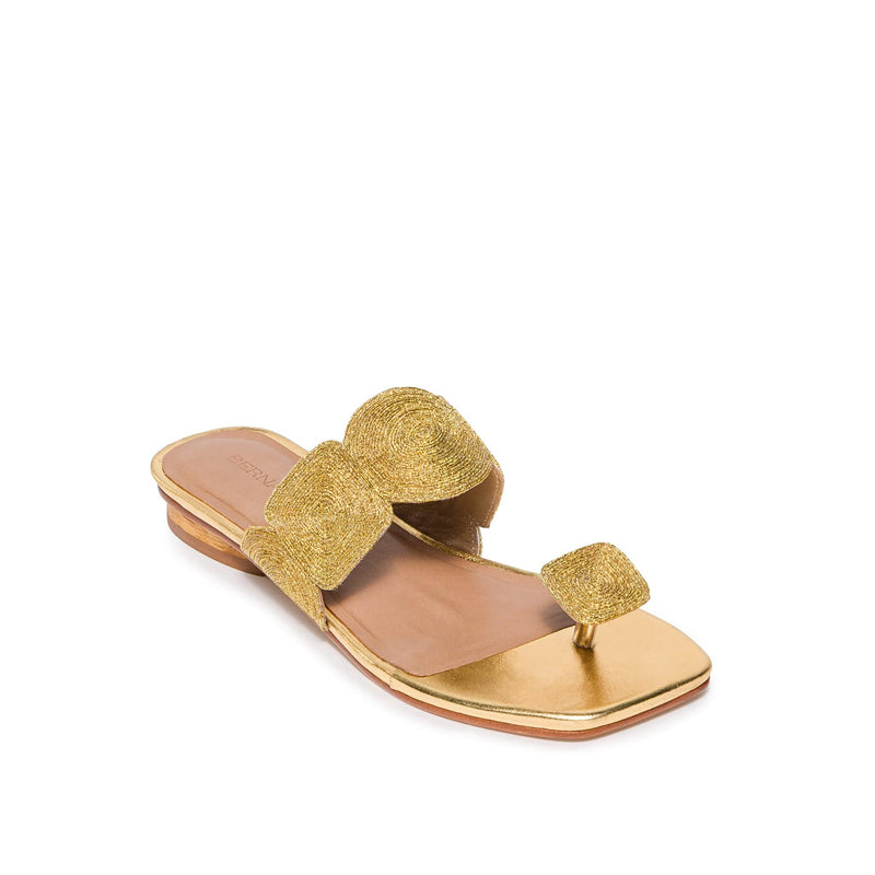 Gold Bernardo Palermo Women Flat Sandals | LJZ2889IR