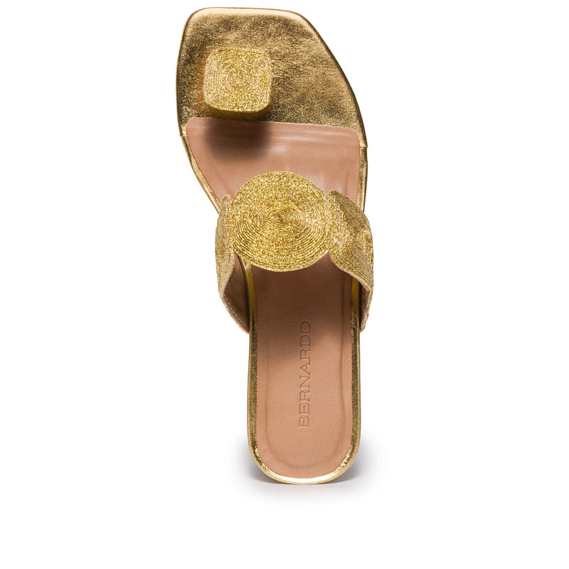 Gold Bernardo Palermo Women Flat Sandals | LJZ2889IR