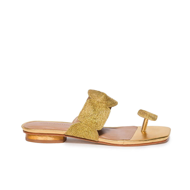 Gold Bernardo Palermo Women Flat Sandals | LJZ2889IR